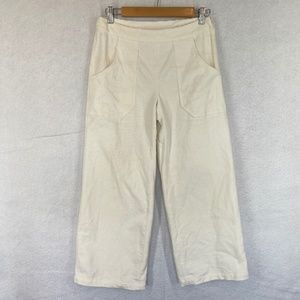 Lilla P White Corduroy Pants Wide Leg Pull on Size 2